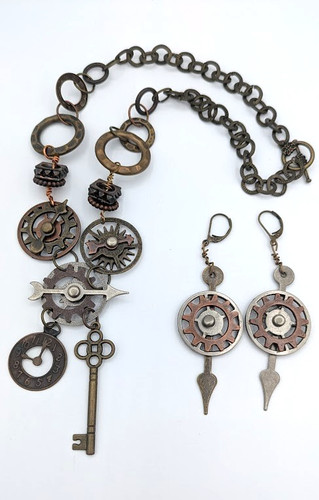 Handmade steampunk necklace - steampunk,