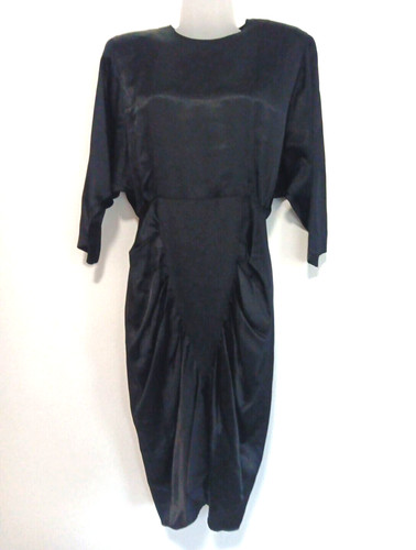 Satin dress black witchy - dress, xs