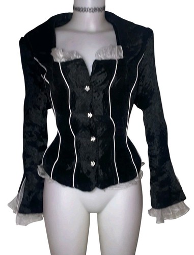 Women victorian black - black, crinkle
