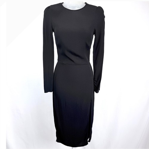 Reformation black midi dress - black,