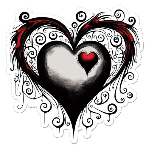Gothic heart sticker decal - gothic,