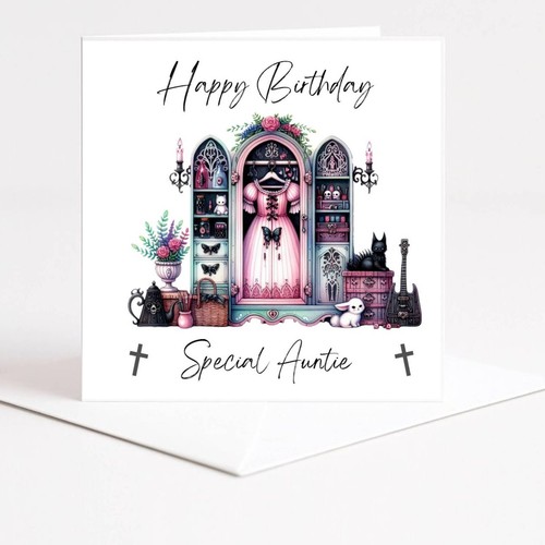 Gothic birthday card auntie - gothic,