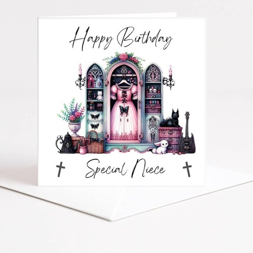 Gothic birthday card niece - gothic,