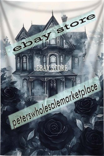 Gothic mansion roses fabric - mansion,