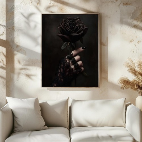 Gothic black rose art - rose,