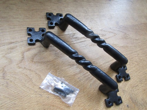 Rustic iron door pull - , handle