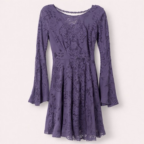 Purple lace cosplay mini - lace, dress