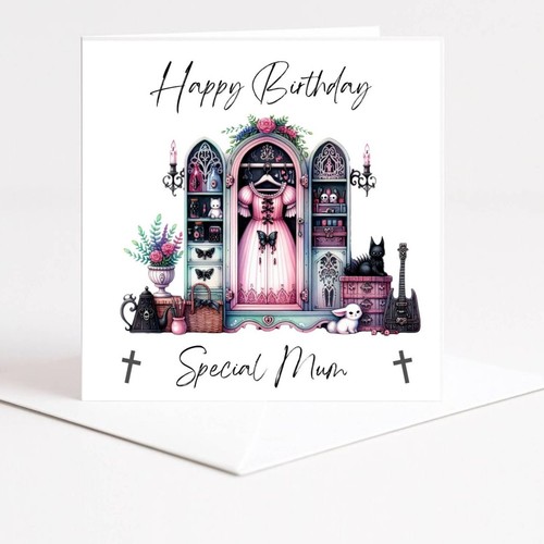 Gothic birthday card mum - gothic, goth