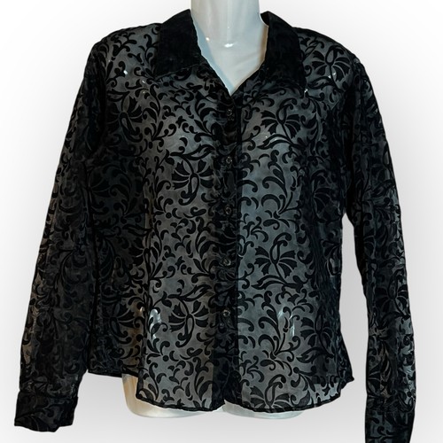 Sheer black velvet - black,