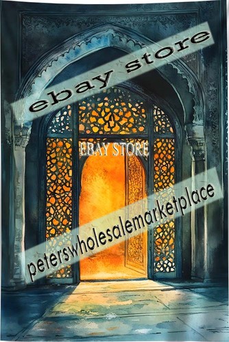 Glowing gothic doorway wall - glowing,