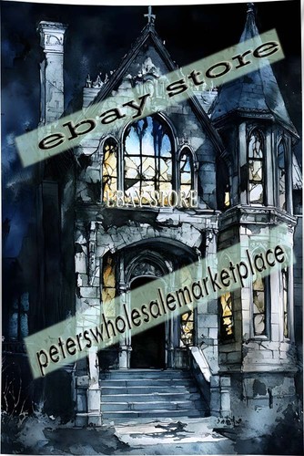 Gothic mansion door fabric - door,
