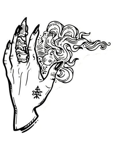 Gothic hand sticker decal - gothic,