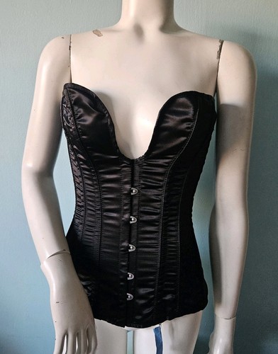 Beautiful black satin - , lace-up